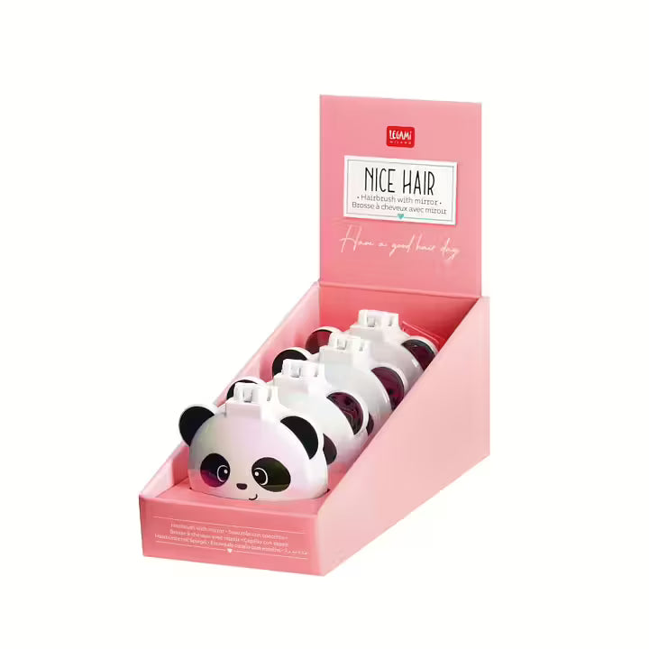 Nice Hair, hårborste med spegel, Panda