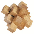Trä-3D-pussel, Block-kors, naturfärgat, Svårighetsgrad 4/5